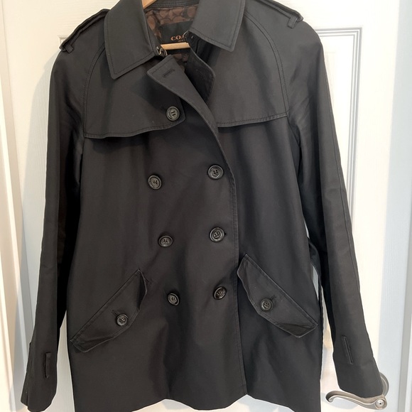 Coach Trench Coat Black M good condition - Picture 1 of 4